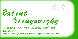 balint visnyovszky business card